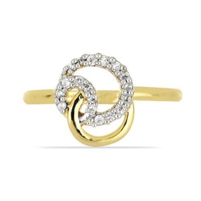 BUY 14K GOLD NATURAL WHITE DIAMOND GEMSTONE STYLISH RING